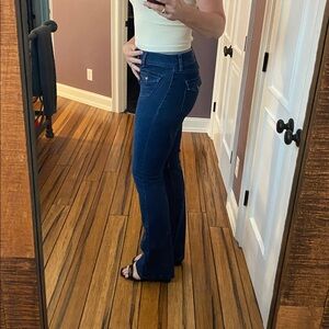 GAP High Rise '70s Flare Jeans in Deep Blue - Long / Tall